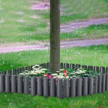 Imitierte Holzpfähle aus Kunststoff Rasenkante, Gartenzaun, Blumenbeet Begrenzung, Rasenkante, Gartenpalisade, dekorative Gartenbegrenzung, Palisadenzaun - 2,8M/5,6M/8,4M/11,2M/14M/16,8M/19,6M/22,4M/25,2M (Braun/Anthrazit) - Anthrazit 60 Stück = 16,8 m - Übersicht 6