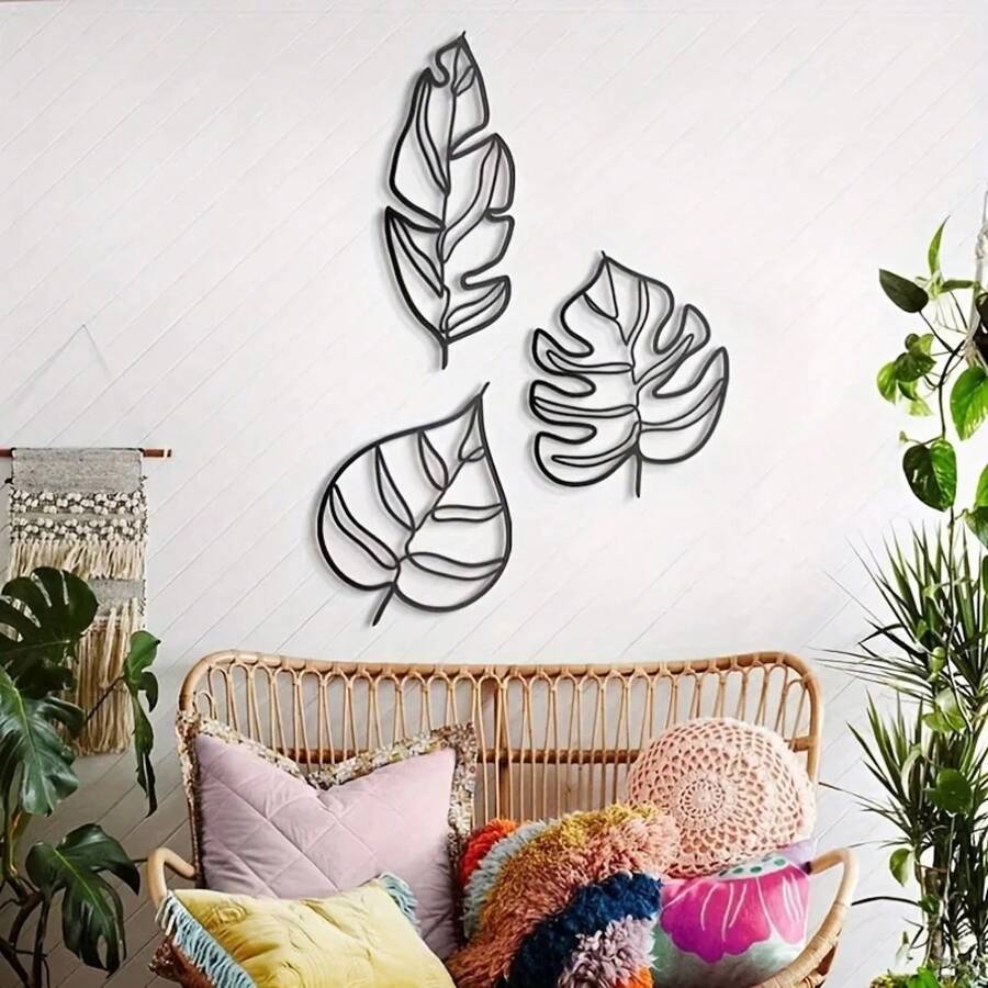 3 piezas, Decoración de Pared Animula de Tres Hojas, Arte para Colgar en la Pared, Decoración de Habitaciones, Decoración del Hogar, Decoración Festiva, Decoración para Eventos - TY3147-02 - Ver 1
