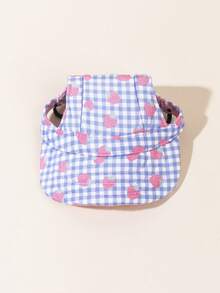1pc Pink Paw Print Pet Outdoor Sun Hat, Cartoon Cute Visor Cap For Small/Medium/Large Dogs, Cats - Multicolor - View 5
