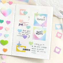 1 Roll Colorful Geometric Patterned Washi Tape, Cute Heart & Star Designs, Suitable For Scrapbooking, Planner Decoration, DIY Crafts, Stationery Supplies - 1 Roll - View 9