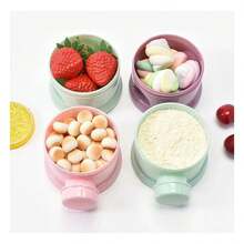 Dosificador De Leche En Polvo Portátil Apilable Oso 3 Capas - lila - Ver 6
