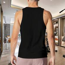Casual Standard Size Men'S Vest In Fun French Style - Black - View 4