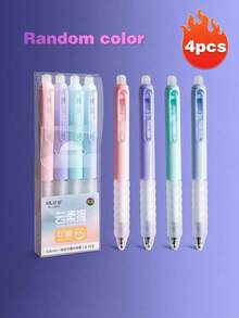 4支 0.5mm 黑色可擦拭圓珠筆，附360°旋轉橡皮擦，舒適握感，適合繪圖、書寫、規劃與開學首日使用 - 彩色 - 查看 12