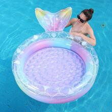 Inflatable Mermaid Pool Backyard Round Swimming Pool, Suitable For Boys And Girls, Children's Garden Round Swimming Pool, Summer Indoor And Outdoor Beach Floating Toy - Multicolor - View 4