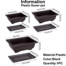 Square & Rectangle Imitation Zisha Flower Pot, Bonsai Pot, Small Potted Plant Plastic Container, Succulent Plant Pot - Multicolor - View 3