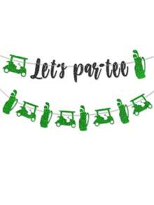 Golf Party Banner, Glitter Golf Birthday Decoration, Golf Cart And Golf Bag Garland Suitable For Men's Birthday, Father's Day, Retirement Party, Golf Theme Party Supplies, Golf Theme Baby Shower Decoration - View 4