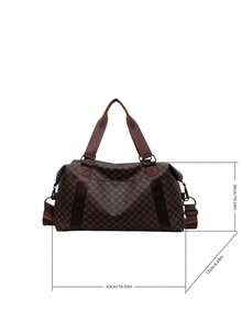 New Fashionable Travel Bag With Jacquard Pattern, Minimalist Niche Design, Stylish And Popular, Suitable For Short Trips, Fitness, With Spliced Color Blocks, Large Capacity, Versatile - Gold - View 11