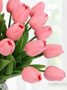 1/12pcs Exquisite Realistic Touch Tulip Bouquet - Suitable For Bedroom, Room, Wall, Home, Autumn Decor, Kitchen, Living Room, Wedding, Party, Valentine's Day, Room, Wall, Home, Autumn, Graduation, Mother's Day Gift, Lighting And Display May Cause Slight Color Difference. - Candy Powder - View 7