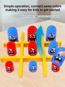 Juego de Apilar Tic Tac Toe, Juego de Mesa Interactivo para 2 Jugadores con Piezas de Personajes Divertidos, Juego de Estrategia Clásico Familiar para Niños & Adultos, Juego Educativo de Ceros y Cruces para Noche Familiar & Fiesta - Multicolor - Ver 3