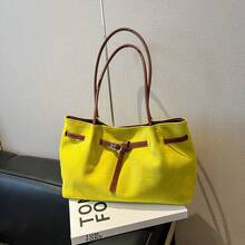 Bolso de mano moderno y versátil para mujer, estilo casual elegante con un toque de alta gama, bolso de hombro estiloso ideal para ir de compras, bolso de gamuza sencillo para mujer con gran capacidad, nuevo bolso de hombro vintage esmerilado de otoño 2026, bolso tote para ir al trabajo. - Marrón sin colgante - Ver 9