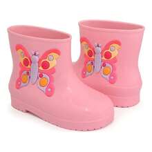 Girls' Mid-Calf Butterfly Rain Boots - Baby Pink - View 4
