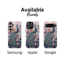 [24h Shipping From DE]Apple 17 16e 15 14 13 12 Pro Max PlusElegant Peacock Floral Embroidered PRINT Phone Case: Bird Art  Cover MagSafe   Galaxy  23 24 25 26 - Frosted Texture - View 8