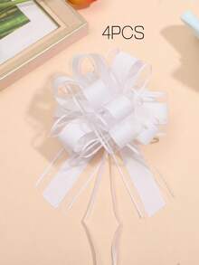 1/4/5er Pack Ziehschleifen-Set 6 Zoll Kordelzug Pompon-Schleife 7 Farben Rot Blau Lila Grün Rosa Gold Weiß Einfach zu ziehende Schleife Geschenkverpackung Akzent Blumenarrangement Partydekoration Heimdekoration - Mehrfarbig - Übersicht 22