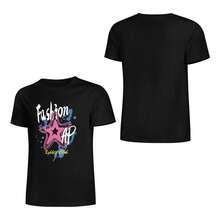 Playera Unisex-estética Neón Vibrante Moda Manga Corta - Negro - Ver 2