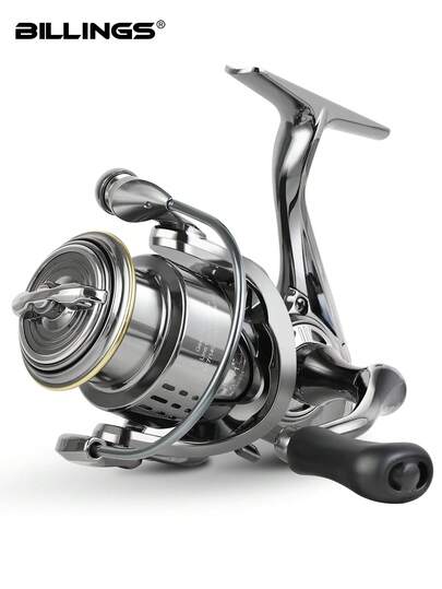 BILLINGS Spinning Reel,5.2:1Gear Ratio Spinning Fishing Reel,Freshwater Saltwater Fishing Reel,8KG Max Drag,Ultra Smooth Metal Spool,Metal Single/Double Rocker Left Right Interchangeable
