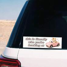 Cute Pink Bumper Sticker Or Bumper Sticker "This Is Who You're Honking At", Funny Girl Style Cat Car Sticker, Cute Style Car Sticker - Decorative Stickers - View 5