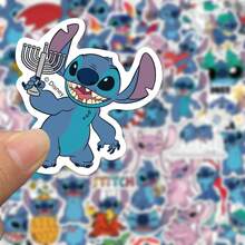 50 piezas Pegatinas Disney Stitch Exquisitas y Divertidas Pegatinas Decorativas para Cuadernos Fundas de Teléfono Pegatinas Creativas de Dibujos Animados - 1 Set - Ver 9