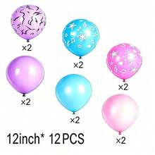 12/60/65PCS Pink, Purple, And Blue Latex Colorful Balloon Set, Suitable For Birthday Parties, Weddings, And Y2K Party Decorations - View 11
