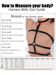 1pc Women's Dark Punk Style Suspender Belt, Sexy Party Clubbing Date Outfit - Black - View 4