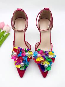 2 piezas Nuevos elegantes clips para zapatos con detalles de cristales de colores desmontables - Perfectos para bodas, fiestas nupciales y tacones altos - Multicolor - Ver 4