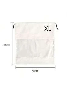 Bolsas de tela de gamuza con cordón, para zapatos, carteras, viajes, embalaje, organización de equipaje, almacenamiento en el hogar. - Blanco - Ver 4