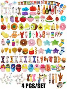 2/4/6/14pcs Cartoon Dog Toys, Suitable For Small Dogs Interactive Squeaky Toys, Chewing & Pulling Toys With Bells For Pets Who Love Chewing - Multicolor - View 14