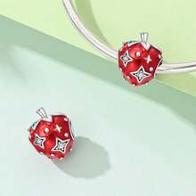 A Single Silver-Plated, Whimsical Fruit-Themed Charm Featuring Original Designs Of A Pineapple, Cherry, And Lemon. This Enamel Pendant Is Accented With Diamond-Like Elements And Can Be Worn On Either A Bracelet Or A Necklace. As A Handcrafted, Fresh, And Playful Accessory, It Exudes A Vibrant Energy, Making It Perfect For Both DIY Projects And Everyday Wear. - Multicolor - View 6