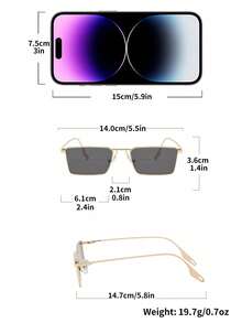 Visivana 1 Pair Men's Rectangular Metal Small Frame Vintage Street Style High-End Fashion Glasses - Multicolor - View 9