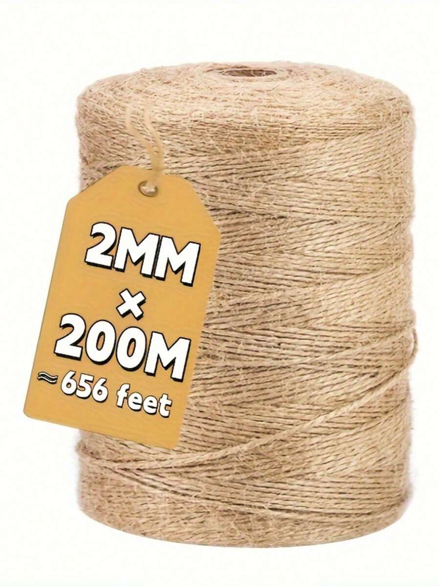 656英尺 x 2毫米重型黄麻绳,适用于园艺、礼品包装和工艺品制作。 - 繩 - 查看 1