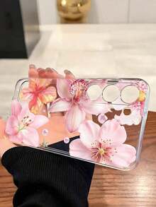 1 Piece Soft Phone Case With White Lily Flower And Butterfly, Compatible With Huawei Honor, , Galaxy A04e/12/A13/A14/A34/A50/A52/A53/A54/S21/S22/S23/S24/S25/S25Ultra, 6A/7A/8A, 12T/13T, International Version, Not Domestic Version, Spring Gift - 透明 9 - 查看 3