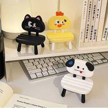 1pc Cute Desktop Phone Stand, Slouchy Bracket, Creative Puppy Chick Rabbit Ornament, Chair Stand, Horizontal & Vertical Dual-Use Portable Phone Holder, Tablet Stand - Multicolor - View 2