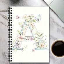 1pc Floral & Butterfly Spiral Notebook, Ideal For Work, Study, Graduation Gift, Birthday Present, Diary, Daily Planner, Minimalist Design, Comfortable Writing, Suitable For Various Occasions - A - View 1