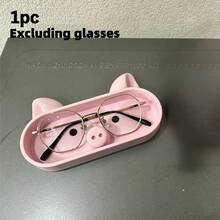 Pink Pig-Shaped Storage Tray With Pig-Themed Lid, Suitable For Storing Glasses, Jewelry And Small Accessories, Cute Pig-Shaped Coin Bank And Desktop Decoration, Plastic Desktop Organizer, Suitable For Bedside Table And Office - Multicolor - View 8