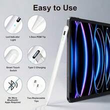 Bút cảm ứng Android, tương thích với máy tính bảng Galaxy Tab A11+/A11/A9/A9+/A8/A7, bút cảm ứng hình bút chì S Pen, màu trắng. - Nhiều màu - Xem 2