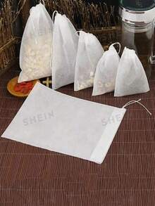 100pcs Reusable Non-Woven Fabric Tea Bags, Medicine Bags And Soup Bags, Suitable For Various Filtration Uses, With Drawstring Closure Design, Perfect For Loose Tea, Soup Ingredients, Chinese Herbal Medicine And Spices - Multicolor - View 9