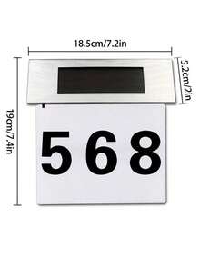 1 pièce Lumière solaire de numéro de maison, lampe d'adresse LED étanche IP65 pour extérieur, plaque de porte murale alimentée par énergie solaire avec allumage/extinction automatique, décoration de numéro de maison visible de nuit pour jardin, cour, rue, cadeau de pendaison de crémaillère - Blanc - Voir 2