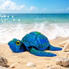 3D Printed Movable Turtle Stress Relief Toy, Segmented Joint Realistic Ocean Turtle Model With Limbs And Head, Beach Fish Tank Decor Desktop Ornament, Children's Ocean Science Educational Toy, Lucky Niche Birthday Holiday Creative Gift, Exclusive Gift For Ocean Lovers - Multicolor - View 3