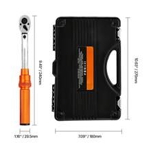 Click Torque Wrench Set, 1/4Inch Drive, 20-240 Lbf-In / 2.3-27.1N.M, Dual-Direction And Dual Range Scales, 72-Tooth, ±3% High Precision, With Bits, Sockets, Adapters, Extension Bar, Orange - 1/4 Inch - View 10