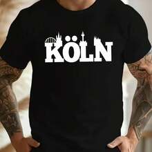 Printed T-Shirt For Men And Women - Black - View 1