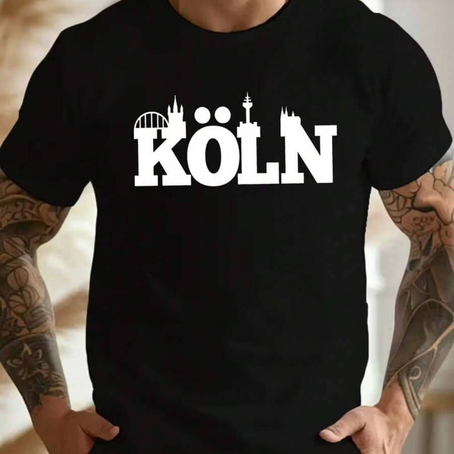 Printed T-Shirt For Men And Women - Black - View 1