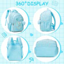 3pcs/Set Girls Floral Print Backpack, Includes Crossbody Bag And Water Bottle Holder, Lightweight Student School Bag Set - Girls' Schoolbag - View 6