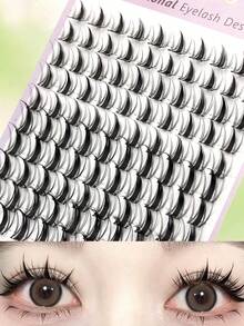 100pcs D-Curl Spiky Anime Style Eyelashes, Suitable For Daily Use, Beginner Eye Makeup, Cosplay, Party, Anime Individual False Eyelashes - D - View 5