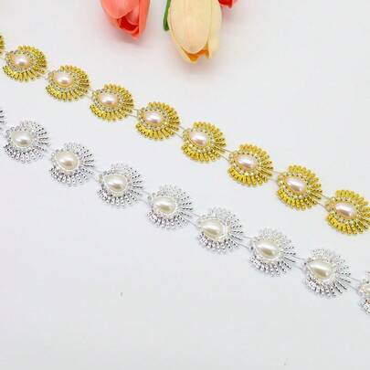 1 yard dây viền tua rua đính hạt rộng 2.7 cm cho may mặc, chuỗi khoan nhựa, ren DIY, trang trí tua rua, thủ công, vật liệu làm đồ thủ công, phụ kiện vải cho váy và túi