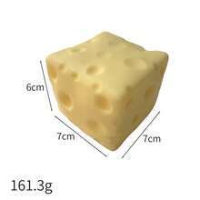 1 chiếc đồ chơi bóp mềm hình pho mát màu vàng nhạt, nhân kem dầu dừa, kích thước 7cm - Kết cấu bột mềm mại với nhân kem béo ngậy, đồ chơi giảm căng thẳng không gây tiếng động khi bóp, giúp tập trung khi làm việc và thư giãn - Đồ chơi cảm giác dành cho người lớn năm 2025 - Nhiều màu - Xem 7