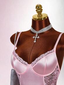 Mono Sexy con Encaje y Parches para Mujer de - Rosa 2 - Ver 6