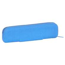 Safta | Set Of 12 Flat Pencil Cases Silicone Blue Glitter, Assorted Silicone In Transparent PVC Cylindrical Box, 4 Sizes (200x20x55 A), Ideal For School And Back To School, Zipper - Glow - View 3