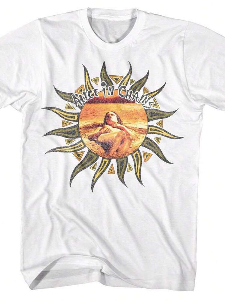 Camiseta Blanca Sun de Alice In Chains - Negro - Añade 6