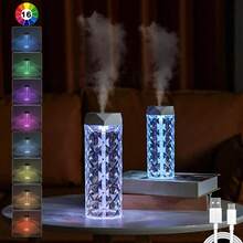 This USB-Powered Large Capacity Acrylic Crystal Humidifier Can Be Used As A USB Night Light, Desk Lamp, And Crystal Atmosphere Light. It Is Also A Small Essential Oil Diffuser Suitable For Bedroom And Home Use (Please Do Not Use Oil-Based Perfumes Or Fragrances). The Lid Is Not Waterproof. 7-Color RGB Auto-Changing, Long Press To Lock The Color. - 白色 - 查看 1
