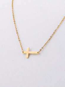 Nooxian Minimalist Chain Necklace - Yellow Gold 9 - View 5