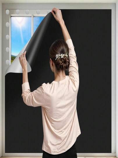 Customizable Blackout Curtain Strip With Hook And Loop, Suitable For Bedroom And Window Covering, Excellent Blackout, Thermal Insulation And UV Protection Performance, Full Blackout Material